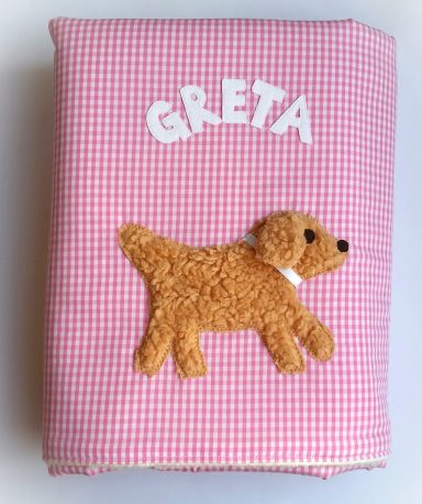 zweilagige Babydecken personalisierte, zweilagige Babydecke mit Hund stoffschmiede.com